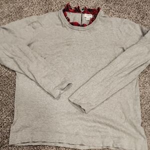 J Crew  Sweater with Red Accents